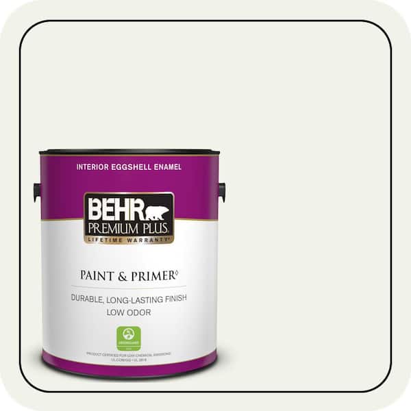BEHR PREMIUM PLUS 1 gal. #BWC-05 Quiet Whisper Eggshell Enamel Low Odor Interior Paint & Primer