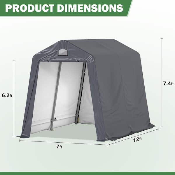 COVERONICS 7 ft. x 12 ft. Outdoor Storage Shed-Heavy Duty Storage