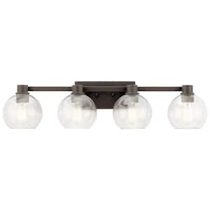 Harmony 33.5 in. 4-Light Olde Bronze Transitional Bathroom Vanity Light with Clear Glass