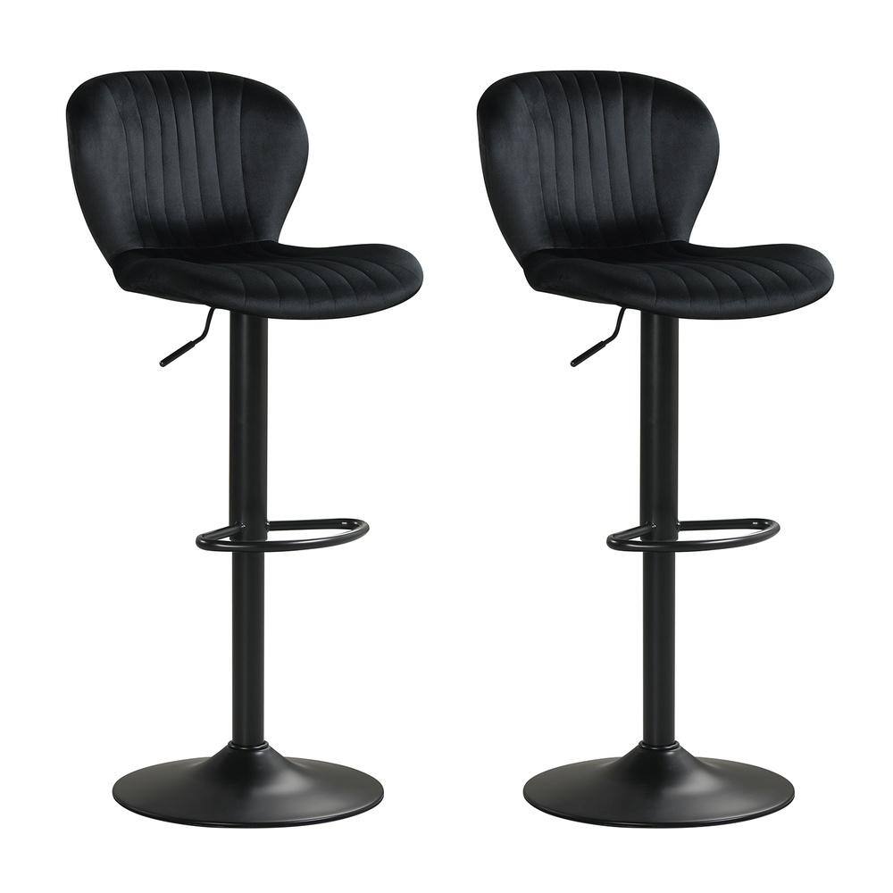 Set of 2 Adjustable 24 to 32 in. Counter Height Chairs Velvet Backrest 360 Swivel Round Metal Base Anti Slip price history on PriceWatchPro