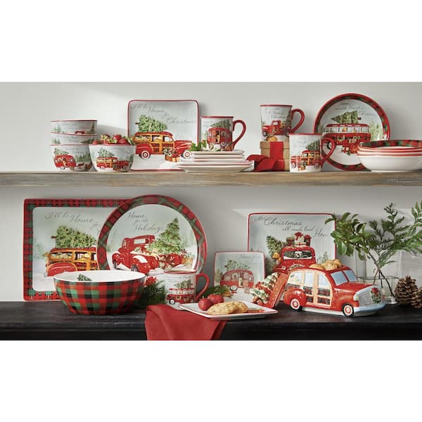 SET OF 4 RED MELAMINE CHRISTMAS TREE NESTING MEASURING CUPS KRINGLES  KITCHEN on eBid United States
