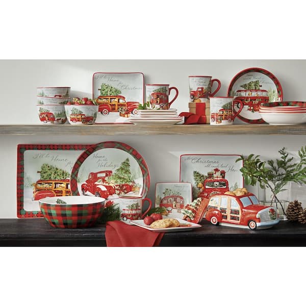 Home For Christmas Multicolor Canape Plate (Set of 4)
