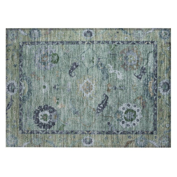 Chantille Machine Washable Indoor/Outdoor Abstract ACN2230 Green 1 ft. 8 in. x 2 ft. 6 in. Accent Rug