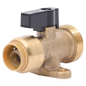 1/2 in. x 3/4 in. Push-to-Connect Brass Washing Machine Straight Valve