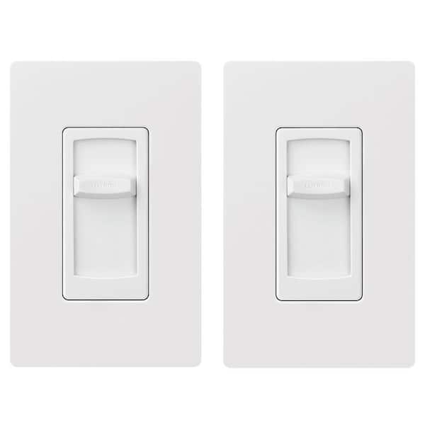Lutron Skylark Contour LED+ Dimmer Switch w/Wallplate for LED Bulbs, 150W/Single-Pole or 3-Way, White (CTCL-2PK-WHW) (2-Pack)