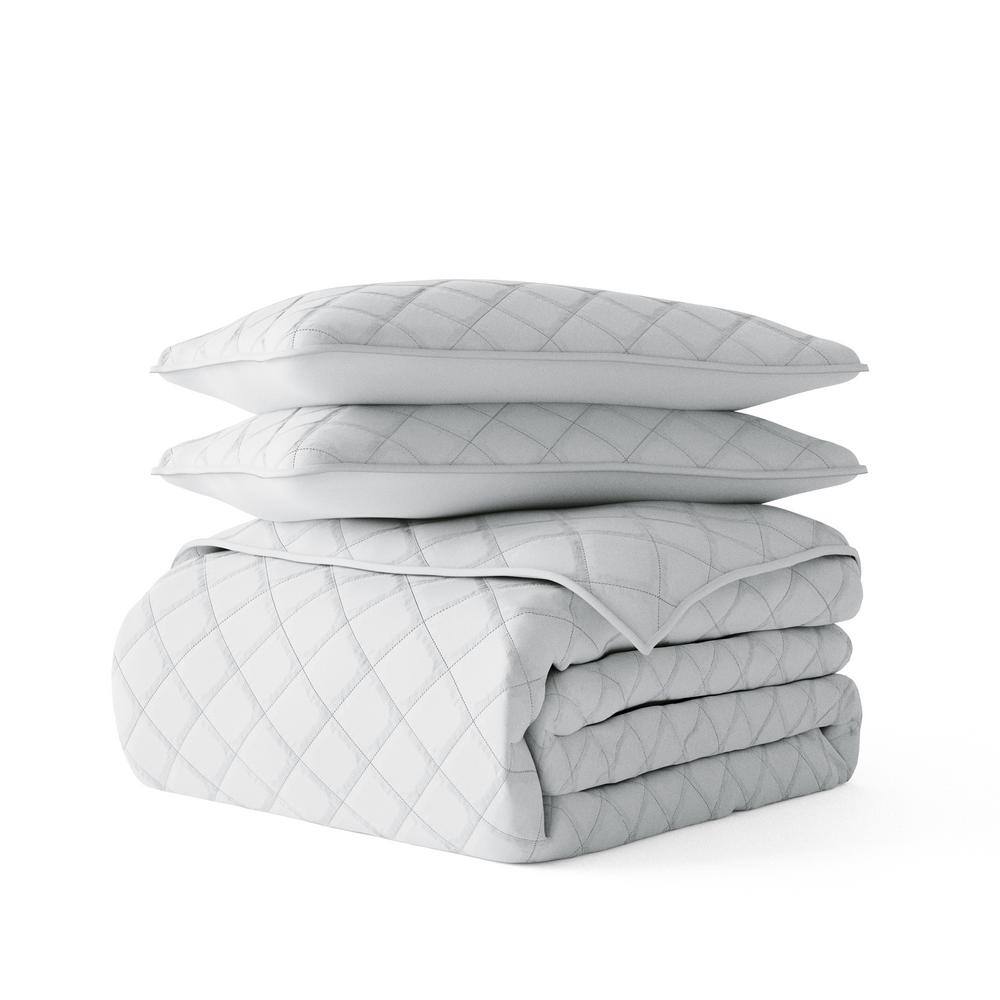 All Season 3-Pcs Diamond Stitch Microfiber Quilt Set with Shams price history on PriceWatchPro