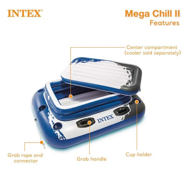 Inflatable Mega Chill II 72 Can Beverage Cooler Float with Lid