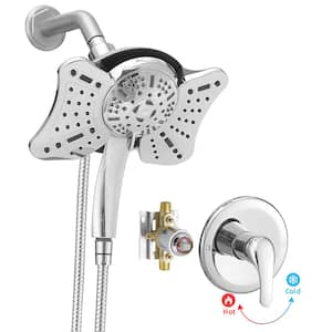 Single Handle 9-Spray Wall Mount Shower Faucet 1.8 GPM with High Pressure in. Polished Chrome (Valve Included)