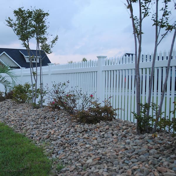 Hartford 4 ft. H x 8 ft. W White Vinyl Picket Fence Panel Kit