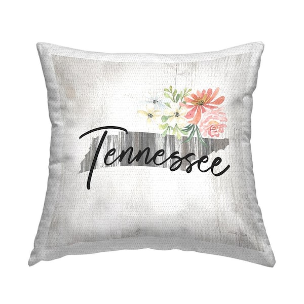 Stupell Industries Floral Tennessee Rustic State Multi-Color Square Outdoor Throw Pillow