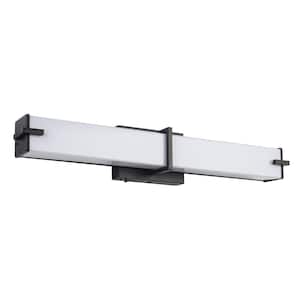 24 in.1-Light Matte Black Integrated LED Bathroom Vanity Light Bar