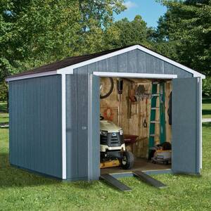 Installed Princeton 10 ft. x 10 ft. Wood Storage Shed with Driftwood Shingles