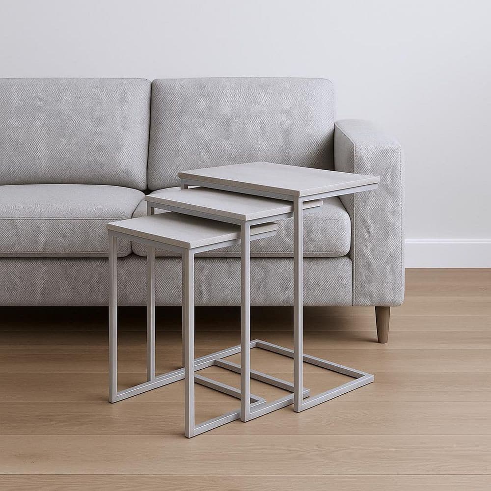 12.00 in. White Rectangular Solid Wood End Table