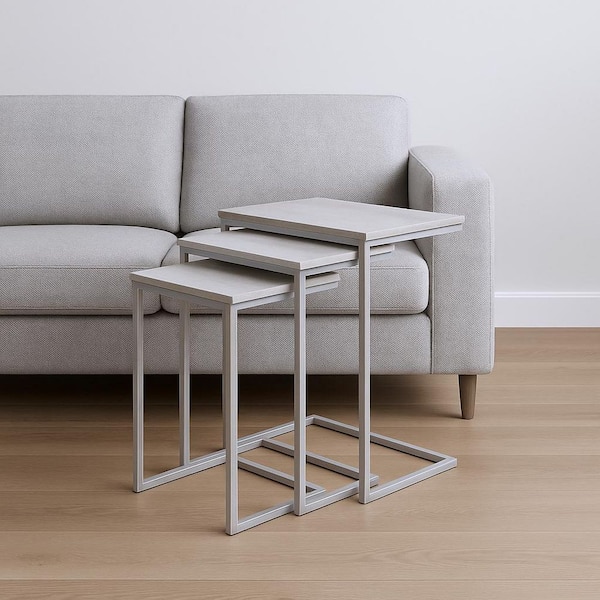 12.00 in. White Rectangular Solid Wood End Table