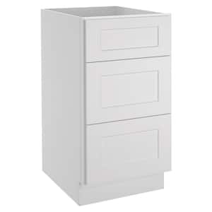 18 in. W x 24 in. D x 34.5 in. H in Shaker Dove Plywood Ready to Assemble Floor Base Kitchen Cabinet with 3 Drawers