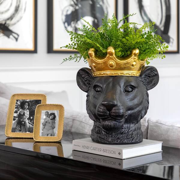 Sagebrook Home Resin 6 in. Gold Weave Patt Photo Frame