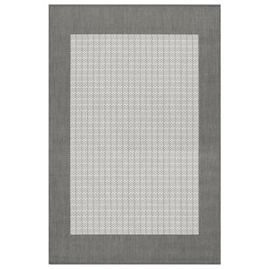 Recife Checkered Field Grey-White 2 ft. x 4 ft. Indoor/Outdoor Area Rug