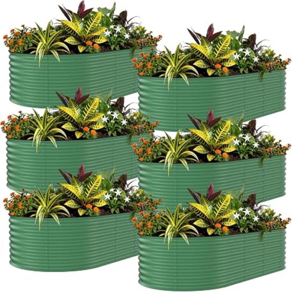 6PCS 8x2x1.5ft Galvanized Raised Garden Bed, Metal Planter Box for Vegetables Flowers, Rust-Resistant Planter price history