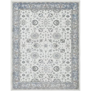 Zidane White Traditional 5 ft. x 7 ft. Indoor Area Rug