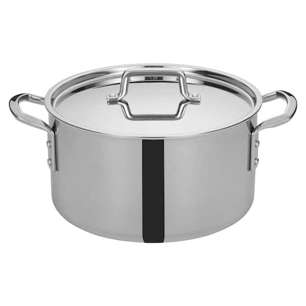 Winco 12 qt. Triply Stainless Steel Stock Pot with Cover