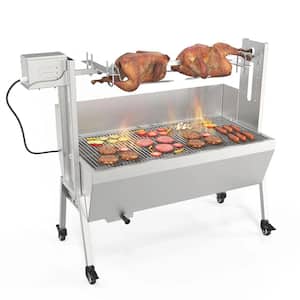 35 in. Stainless Steel Rotisserie Roaster (Supports Manual and Motorised)