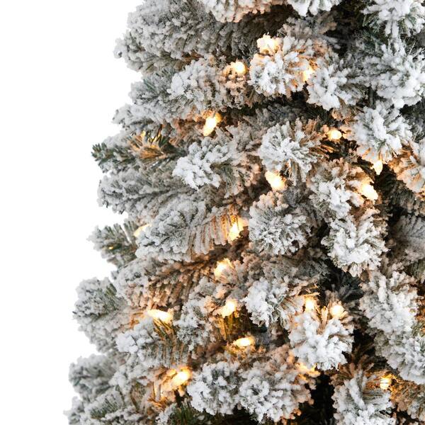 Realistic Snow Frost Covered Branch Pick Garland Winter Forest