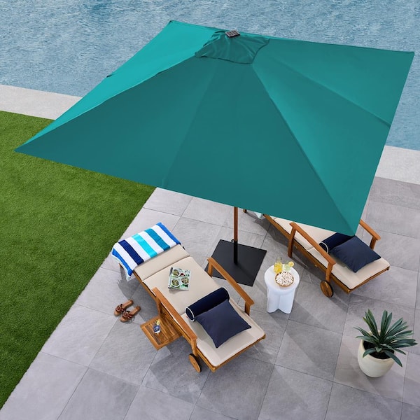 best choice products 9ft steel half patio umbrella Best Choice Products 9ft Deep Square Solar LED Lighted Patio Umbrella w/ Woodgrain Pattern, UV-Resistant