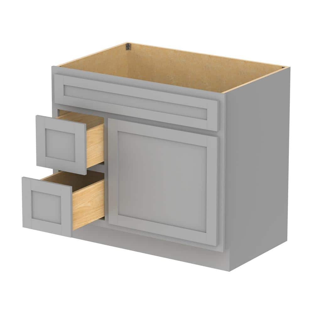 Gray 36" Freestanding Vanity Cabinet with Soft-Closing Drawers