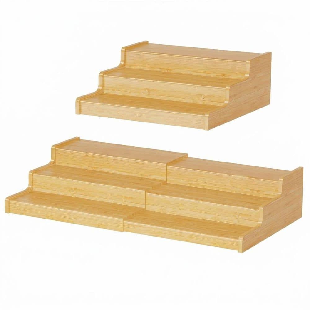 Natural Bamboo Expandable 3-Tier Can Storage Organizer with Telescopic Design for Pantry Cabinet Countertop price history on PriceWatchPro