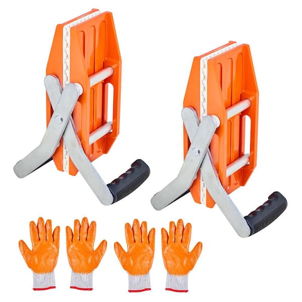 Double Handed Stone Carrying Clamps, Aluminum Alloy Clamp, Rubber Anti-Slip Pad, Hand Tool, Set, (2-Piece)