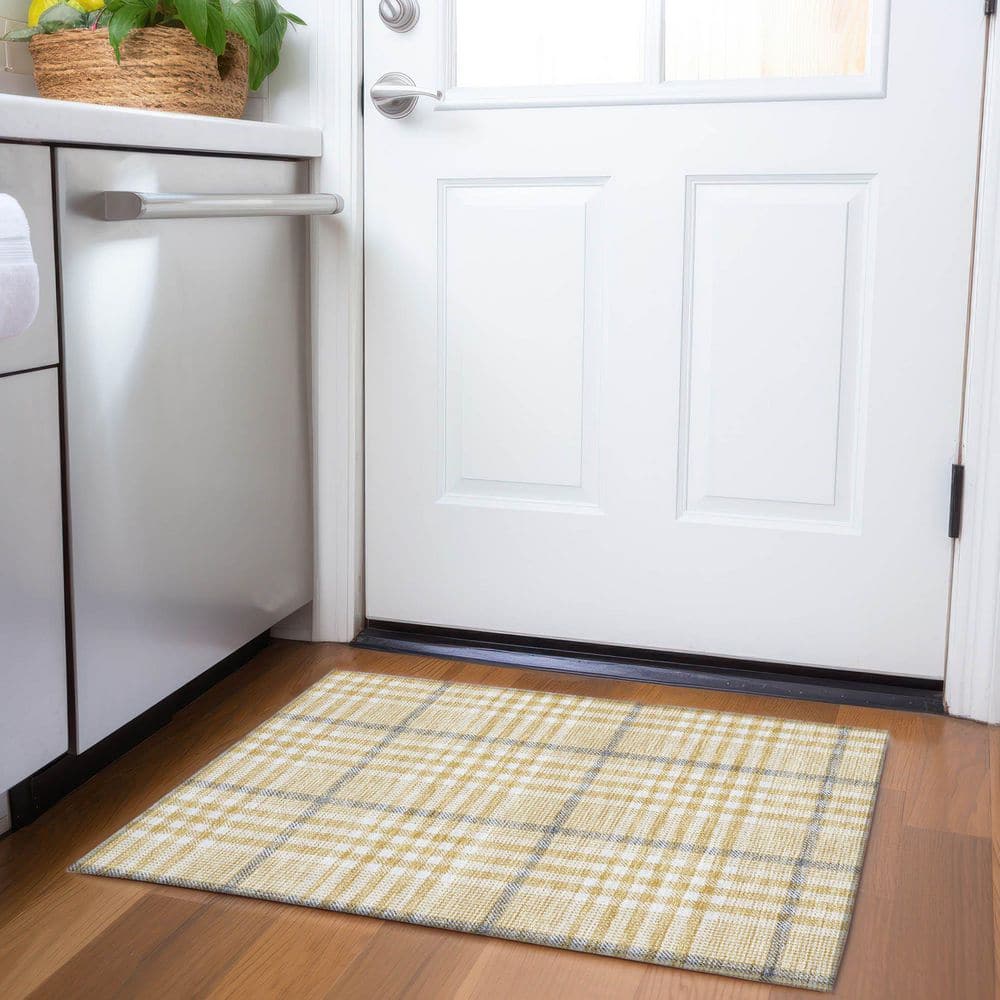 Mayfield Premium Machine Washable Abstract AMF1054 Gold 2 ft. x 3 ft. Area Rug price history on PriceWatchPro