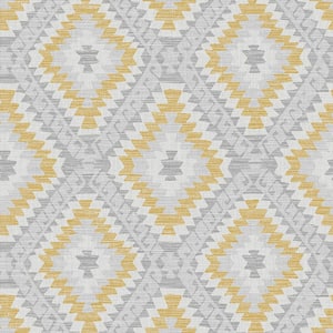 Aztec Geo Ochre Unpasted Removable Peelable Paper Wallpaper