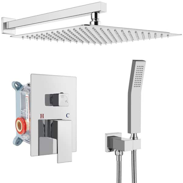 PICTURESQUE CENDU LLC 1-Handle Wall Mount Shower Trim Kit Polished Chrome with Hand Shower-1.46 GPM (Valve Included)