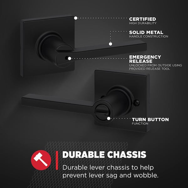 Keep Plate Black Iron Privacy Bed/Bath Keep Door Knob Keep Plate Black Iron Privacy Bed/Bath Keep Door Knob