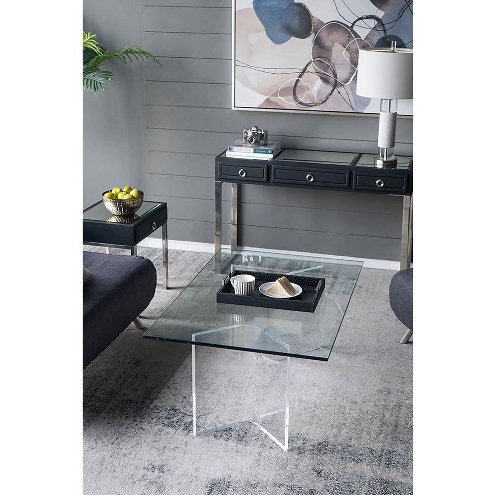 45 in. Clear Rectangle Glass Coffee Table