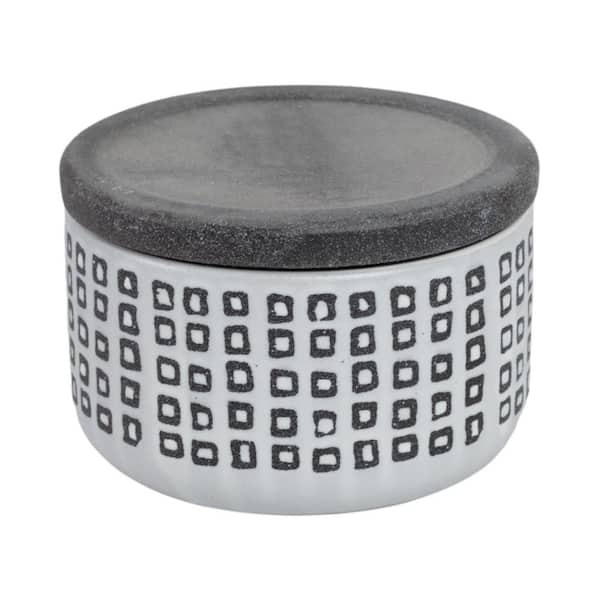 3 in. Black Ceramic Covered Dotted Design Desk Accessories