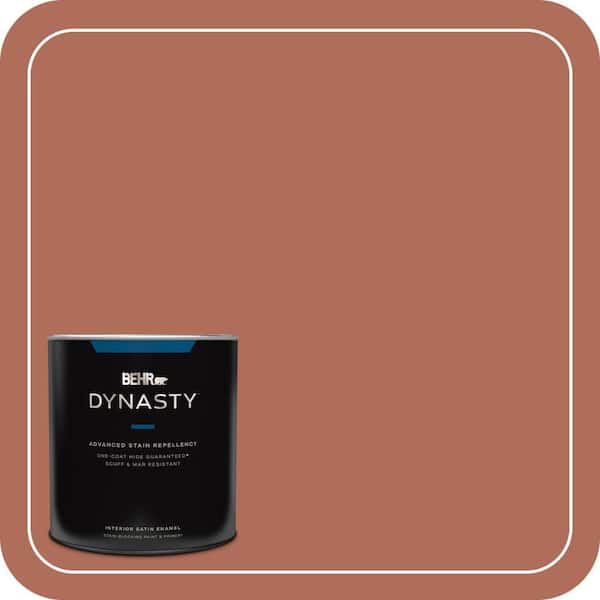 BEHR DYNASTY 1 qt. #BXC-39 Sunset Orange Satin Enamel Interior Stain-Blocking Paint and Primer