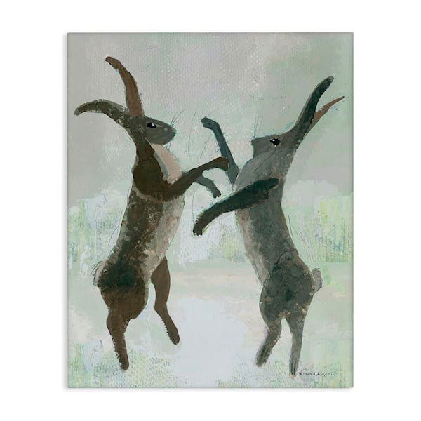 Boxing Hares Impression by Kay Widdowson Unframed Animal Graphic Art Print 20 in. x 16 in.