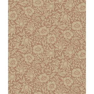 Pink Mallow Floral Vine Non-Pasted Non Woven Wallpaper Sample