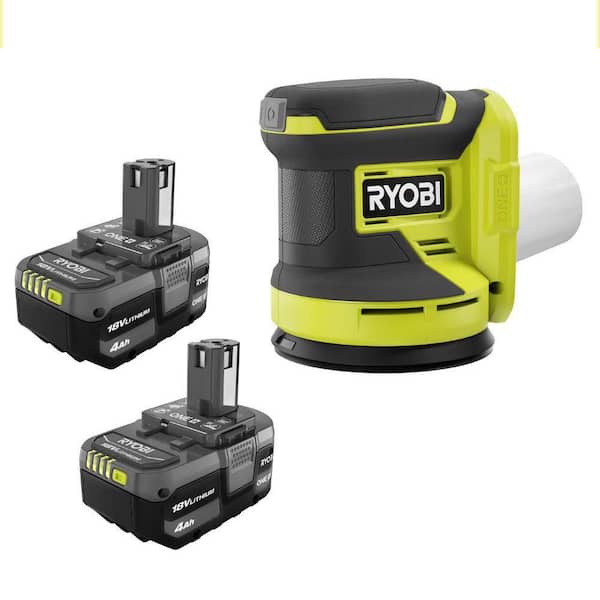 ONE+ 18V Lithium-Ion 4.0 Ah Battery (2-Pack) with FREE 18V ONE+ Cordless 5 in. Random Orbit Sander