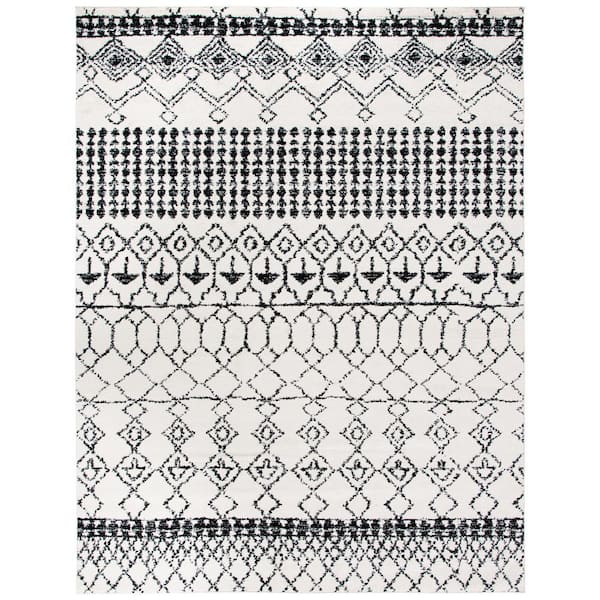 Tulum 12 ft. x 15 ft. Ivory/Black Geometric Area Rug