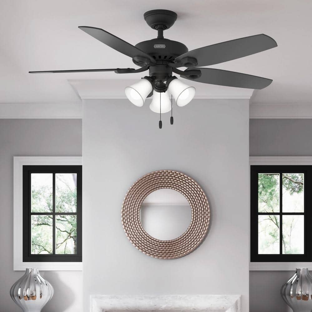 Builder Plus 52 in. Indoor Matte Black Ceiling Fan with Light Kit Included price history on PriceWatchPro