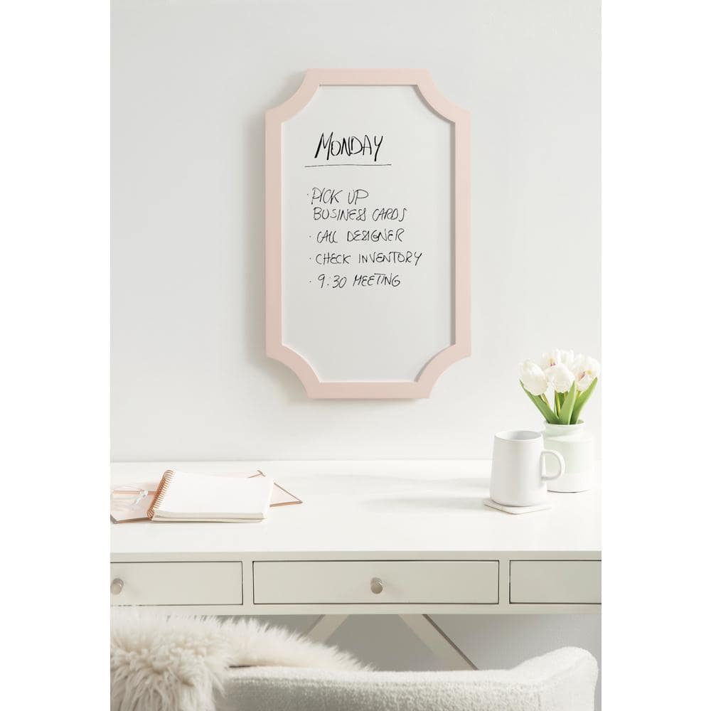 Holbrook Pink Wooden Framed Magnetic Dry-Erase Board with Marker