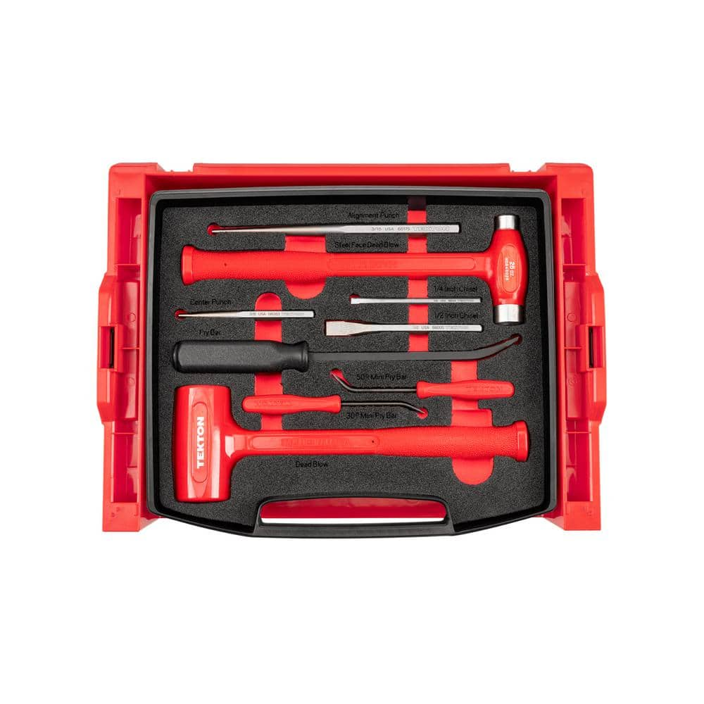 Tekton Hammers, Pry Bars, Punches And Chisels Set With Open Top Drawer 