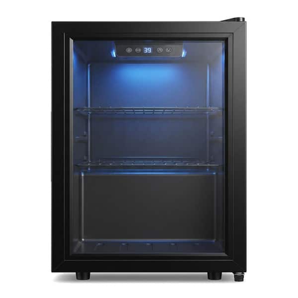 15 in. Single Zone 60 Cans Beverage Cooler in Black with Double Glazed Door, Door Locks, 39°F - 61°F