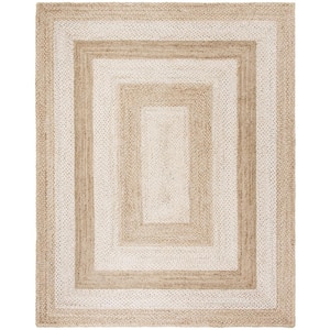 Natural Fiber Gray/Ivory 9 ft. x 12 ft. Woven Border Area Rug