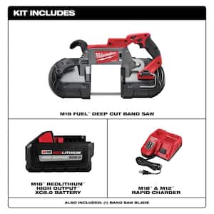 M18 FUEL 18V Lithium-Ion Brushless Cordless Deep Cut Band Saw w/8.0Ah Battery and Charger
