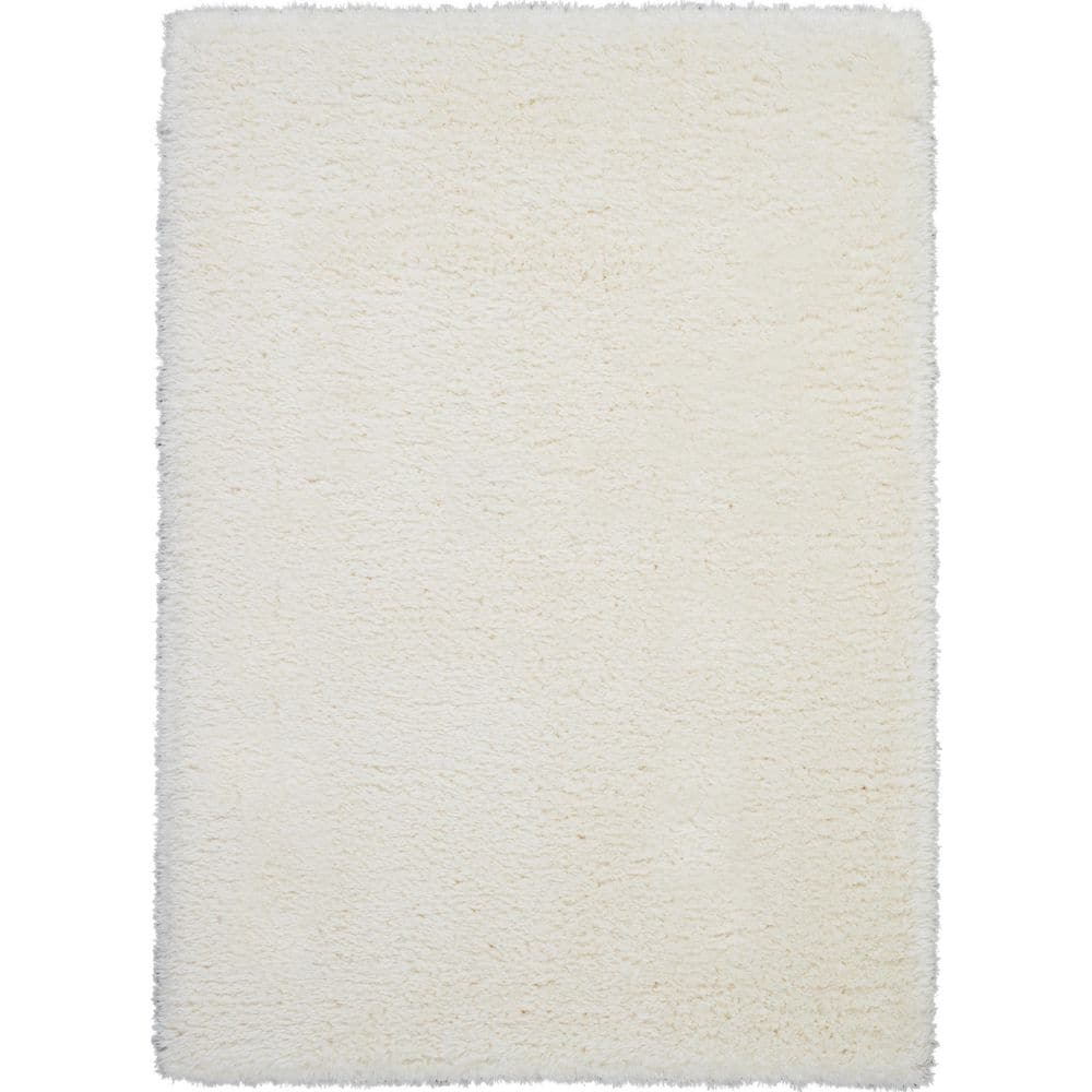 Nourison Ultra Plush Shag Ivory 5 ft. x 8 ft. Abstract Plush ...