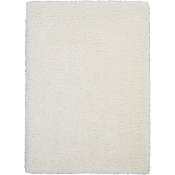 Nourison Ultra Plush Shag Ivory 5 ft. x 8 ft. Abstract Plush Contemporary Area Rug