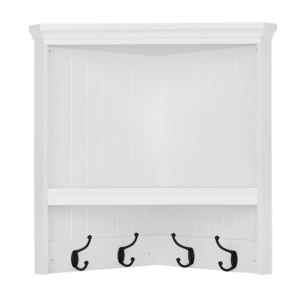 Home Decorators Collection 24 in. H x 24 in. W x 13.4 in. D White Shiplap Floating Decorative